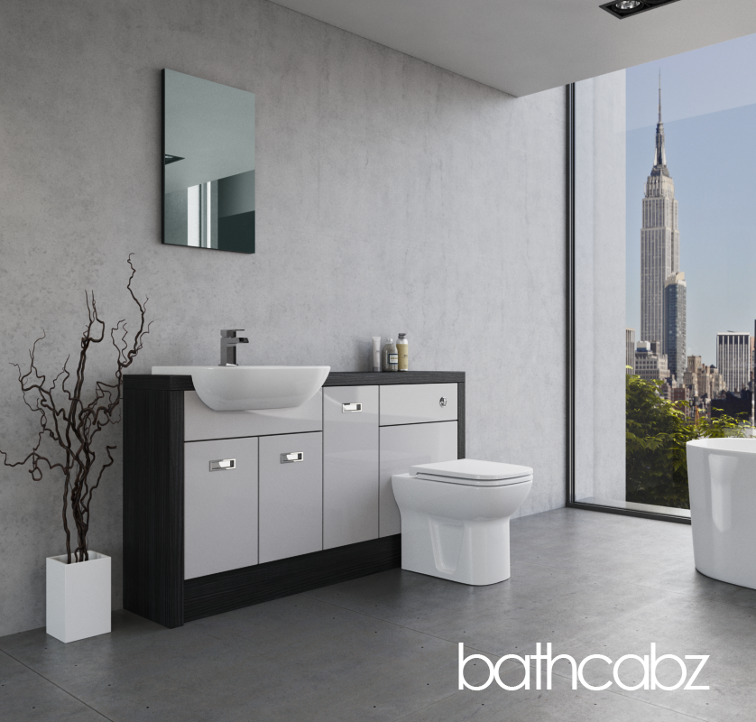 ATHENA HACIENDA BLACK BASE UNITS BATHROOM FITTED FURNITURE