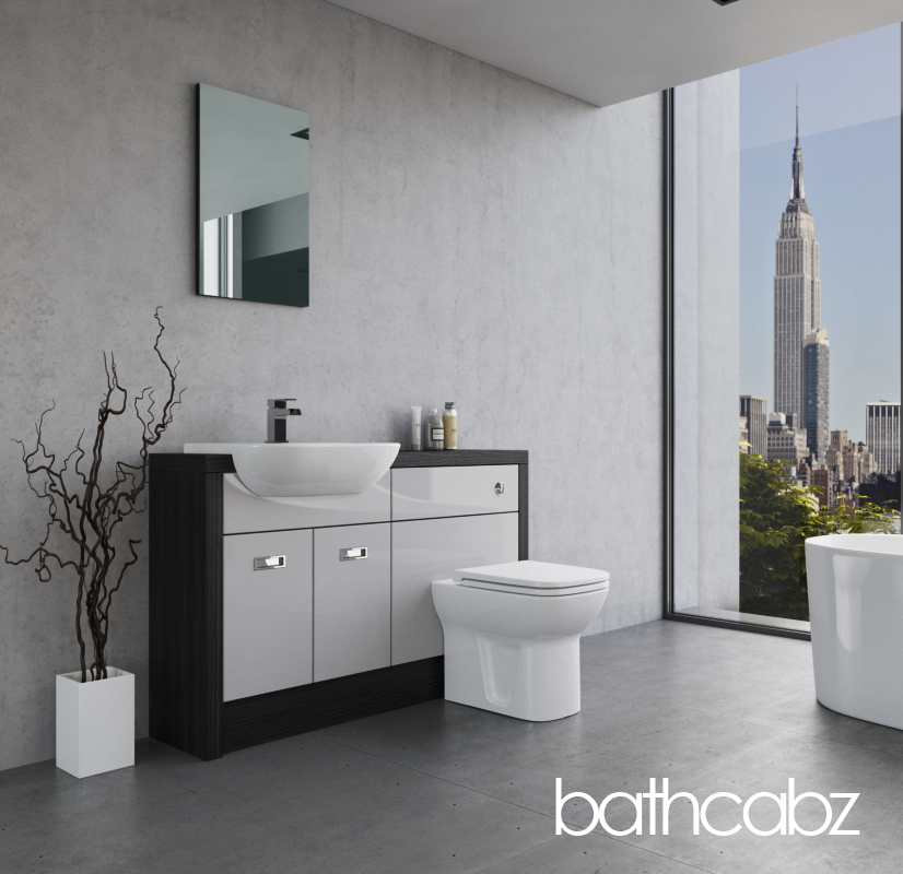 ATHENA HACIENDA BLACK BASE UNITS BATHROOM FITTED FURNITURE