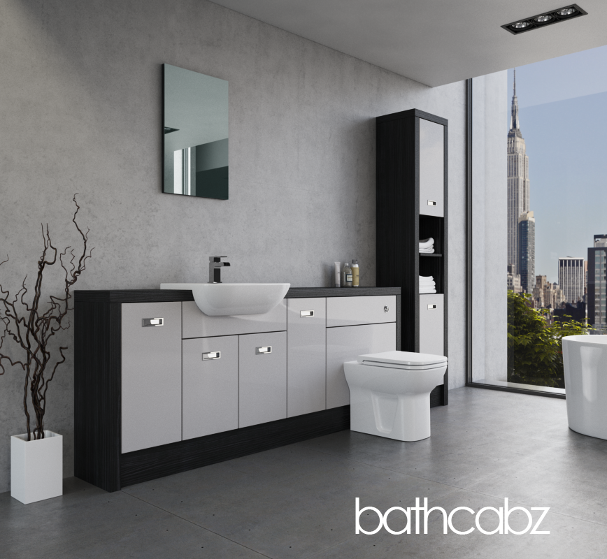 ATHENA HACIENDA BLACK BASE & TALL UNIT BATHROOM FITTED FURNITURE