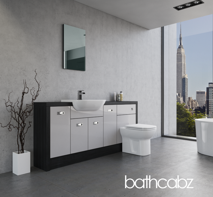 ATHENA HACIENDA BLACK BASE UNITS BATHROOM FITTED FURNITURE