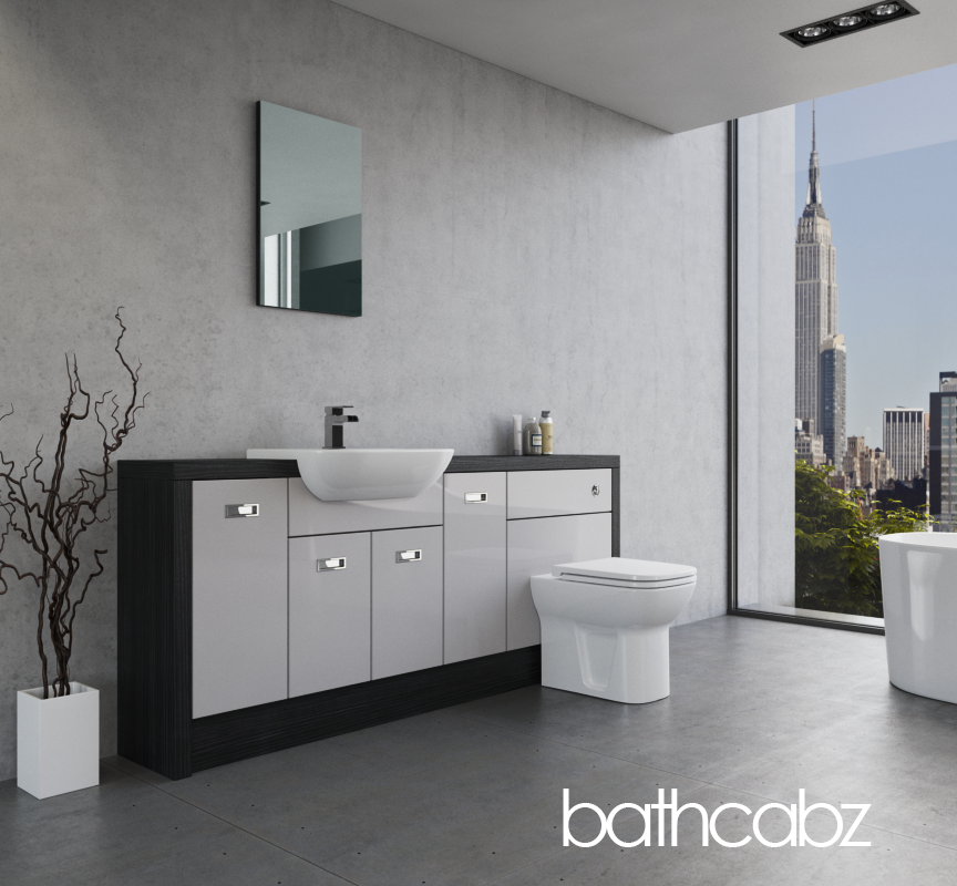 ATHENA HACIENDA BLACK BASE UNITS BATHROOM FITTED FURNITURE