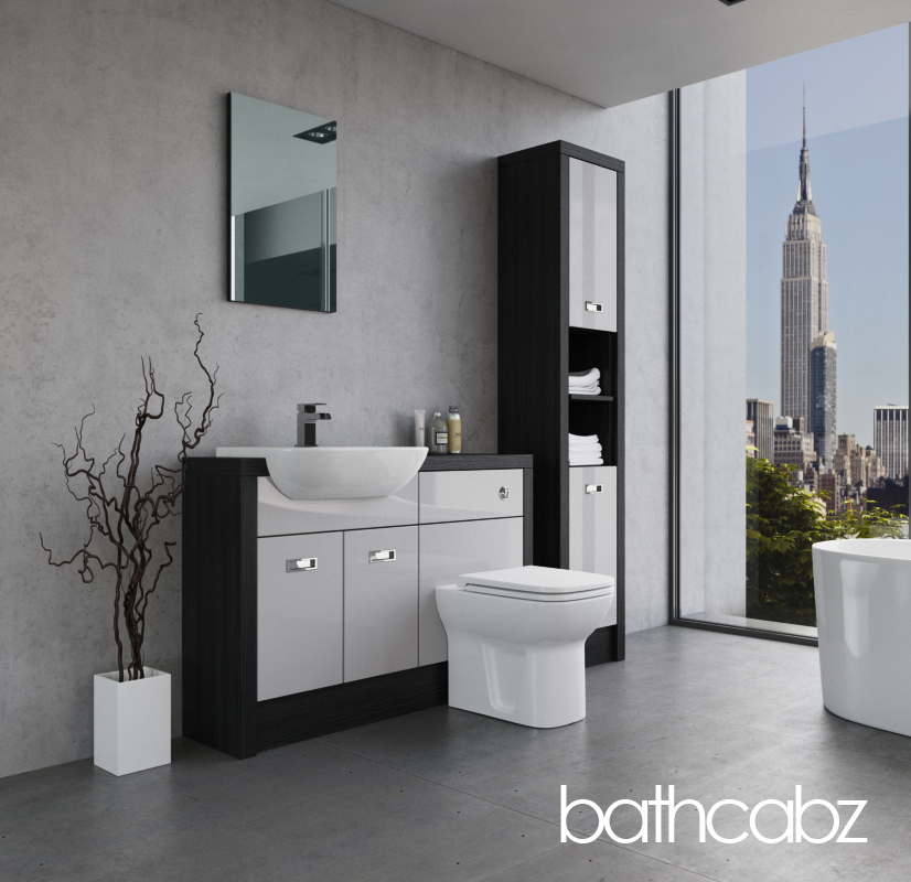 ATHENA HACIENDA BLACK BASE & TALL UNIT BATHROOM FITTED FURNITURE
