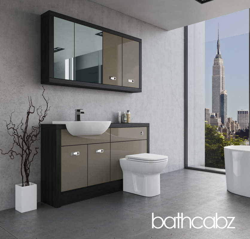 ATHENA HACIENDA BLACK BASE & WALL UNITS BATHROOM FITTED FURNITURE