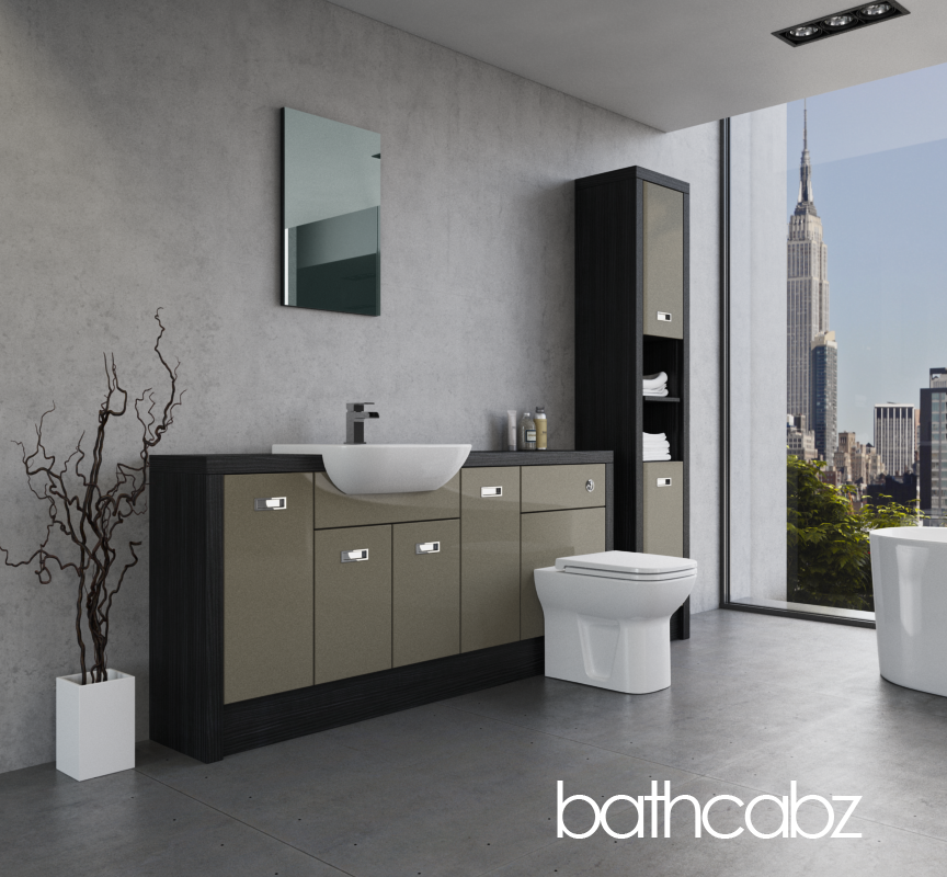 ATHENA HACIENDA BLACK BASE & TALL UNIT BATHROOM FITTED FURNITURE