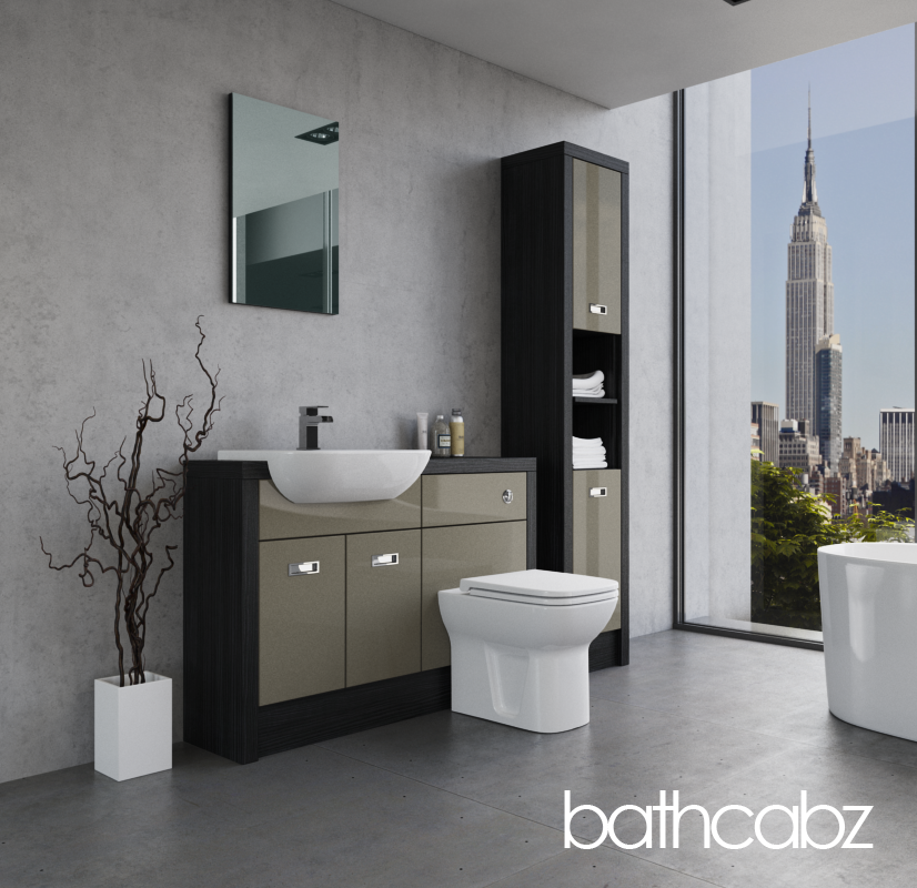 ATHENA HACIENDA BLACK BASE & TALL UNIT BATHROOM FITTED FURNITURE