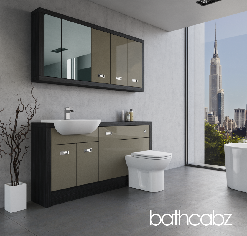 ATHENA HACIENDA BLACK BASE & WALL UNITS BATHROOM FITTED FURNITURE