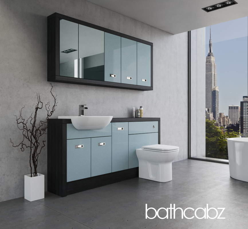 ATHENA HACIENDA BLACK BASE & WALL UNITS BATHROOM FITTED FURNITURE