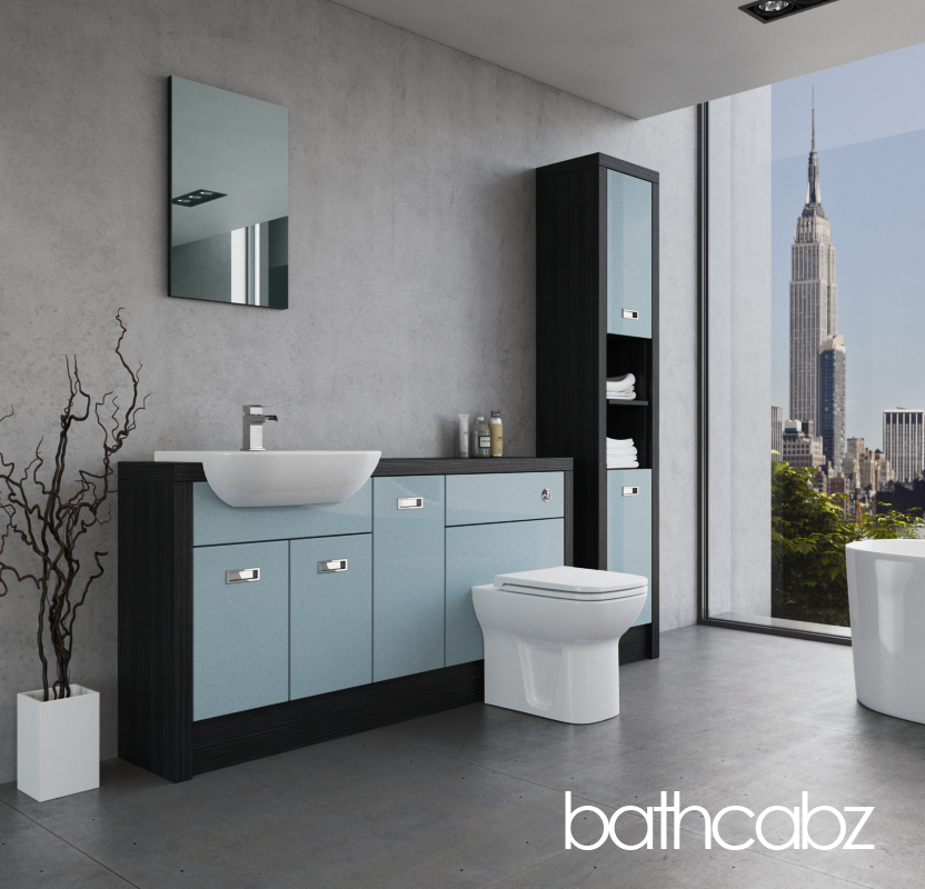 ATHENA HACIENDA BLACK BASE & TALL UNIT BATHROOM FITTED FURNITURE