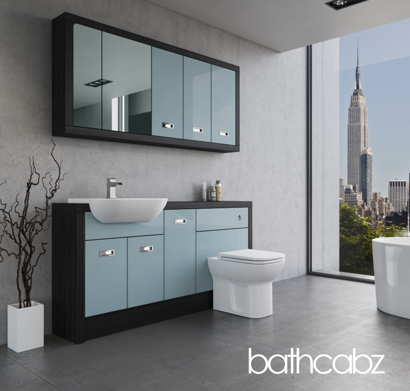 ATHENA HACIENDA BLACK BASE & WALL UNITS BATHROOM FITTED FURNITURE