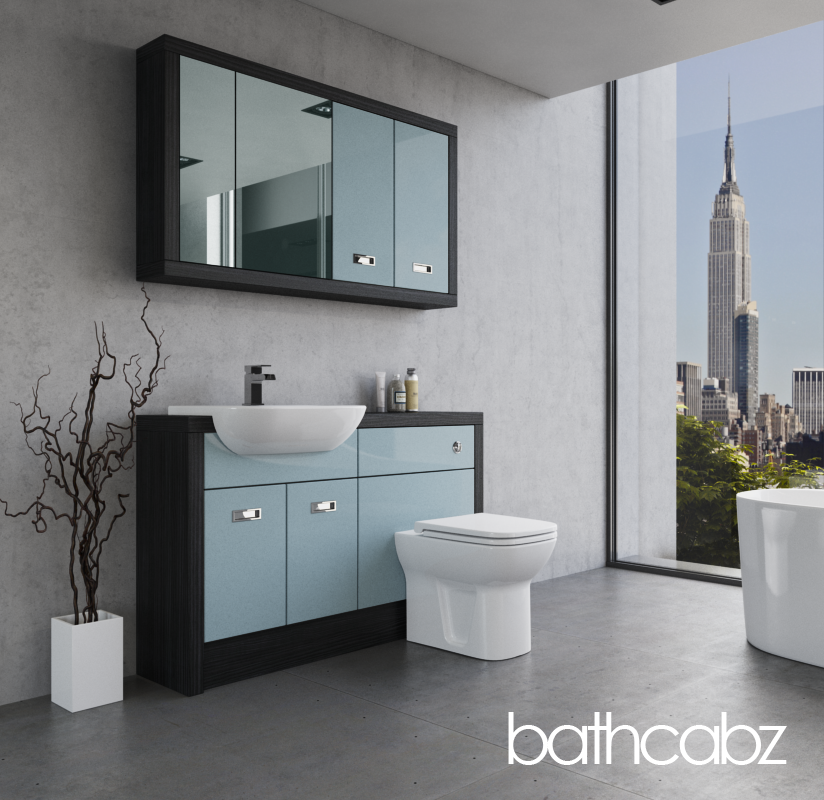 ATHENA HACIENDA BLACK BASE & WALL UNITS BATHROOM FITTED FURNITURE