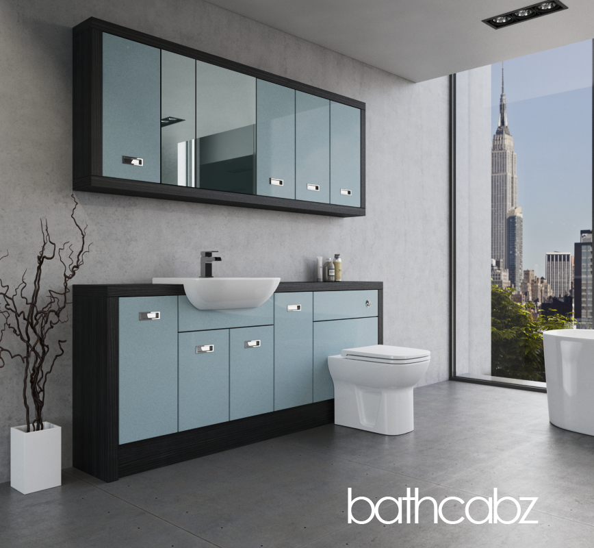 ATHENA HACIENDA BLACK BASE & WALL UNITS BATHROOM FITTED FURNITURE
