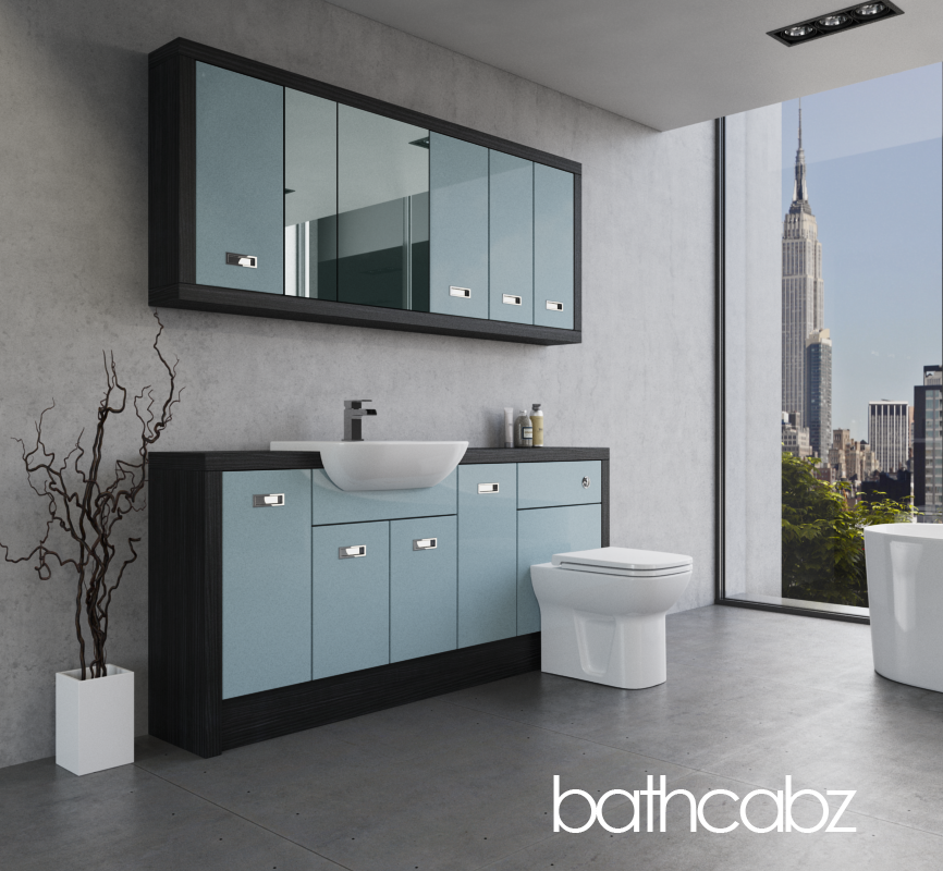 ATHENA HACIENDA BLACK BASE & WALL UNITS BATHROOM FITTED FURNITURE