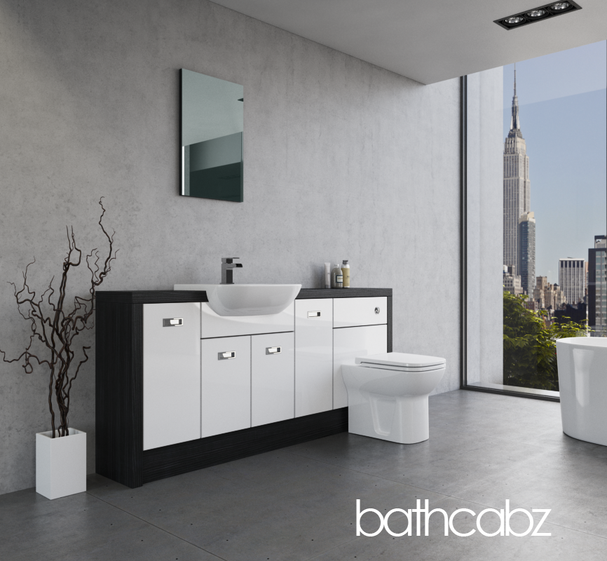 ATHENA HACIENDA BLACK BASE UNITS BATHROOM FITTED FURNITURE