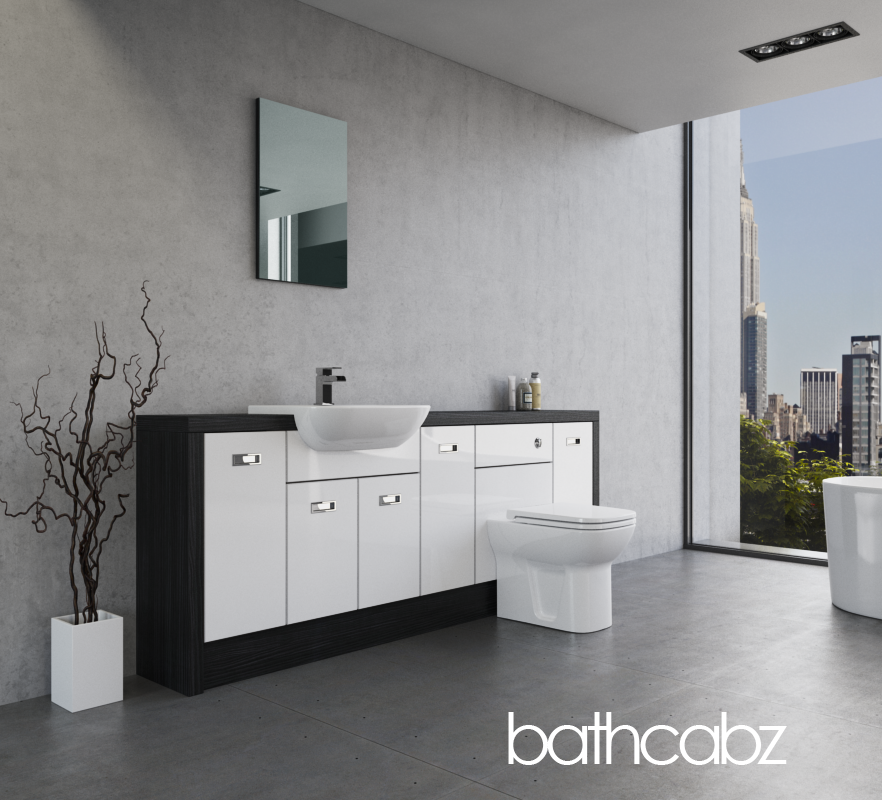 ATHENA HACIENDA BLACK BASE UNITS BATHROOM FITTED FURNITURE