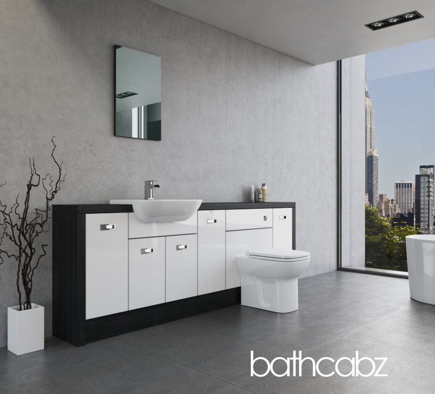 ATHENA HACIENDA BLACK BASE UNITS BATHROOM FITTED FURNITURE