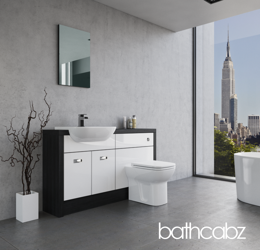 ATHENA HACIENDA BLACK BASE UNITS BATHROOM FITTED FURNITURE