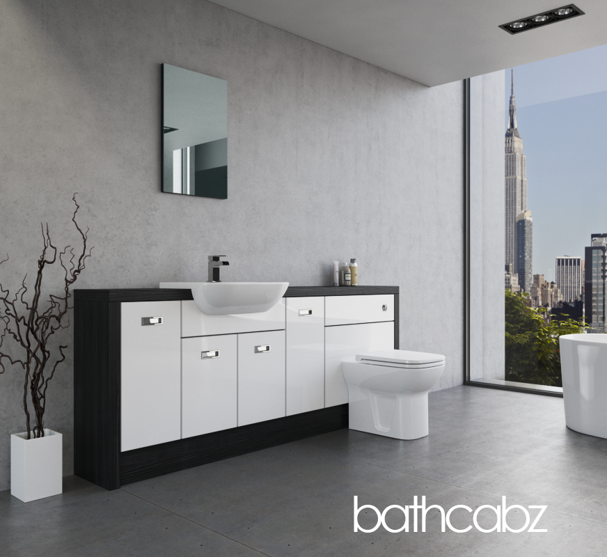 ATHENA HACIENDA BLACK BASE UNITS BATHROOM FITTED FURNITURE