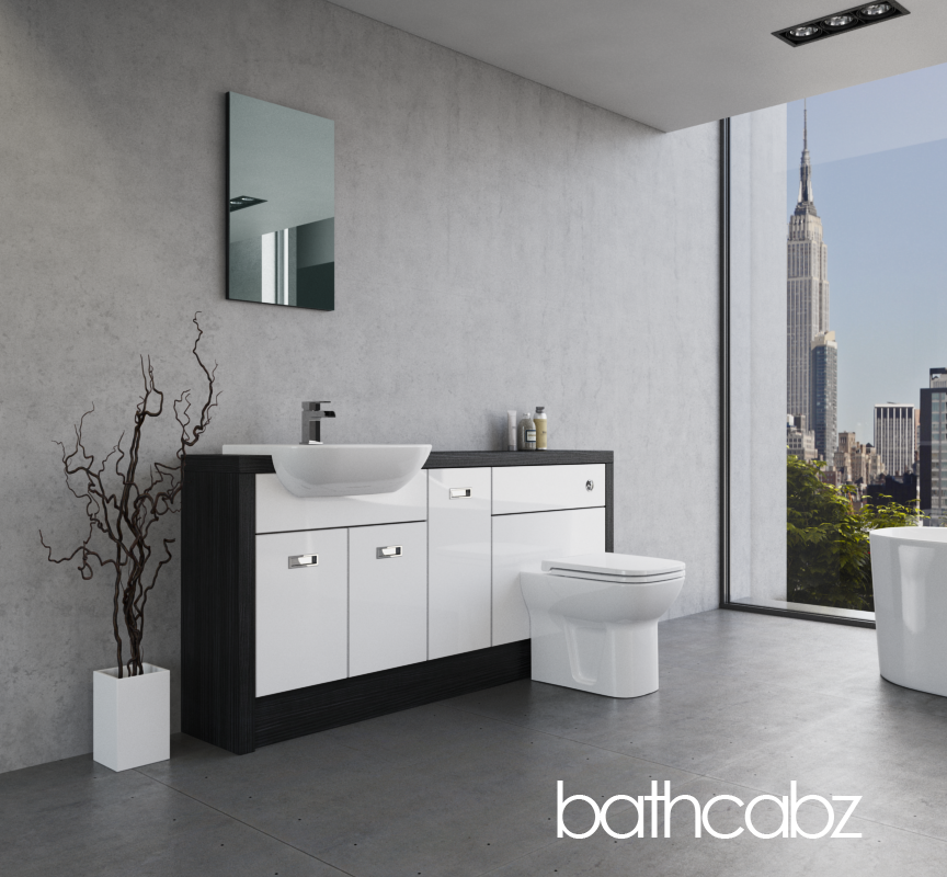 ATHENA HACIENDA BLACK BASE UNITS BATHROOM FITTED FURNITURE