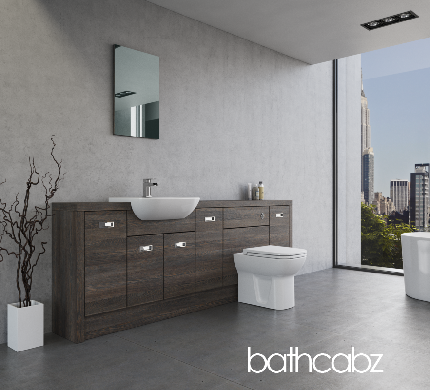 ATHENA NORWICH OAK BASE UNITS BATHROOM FITTED FURNITURE