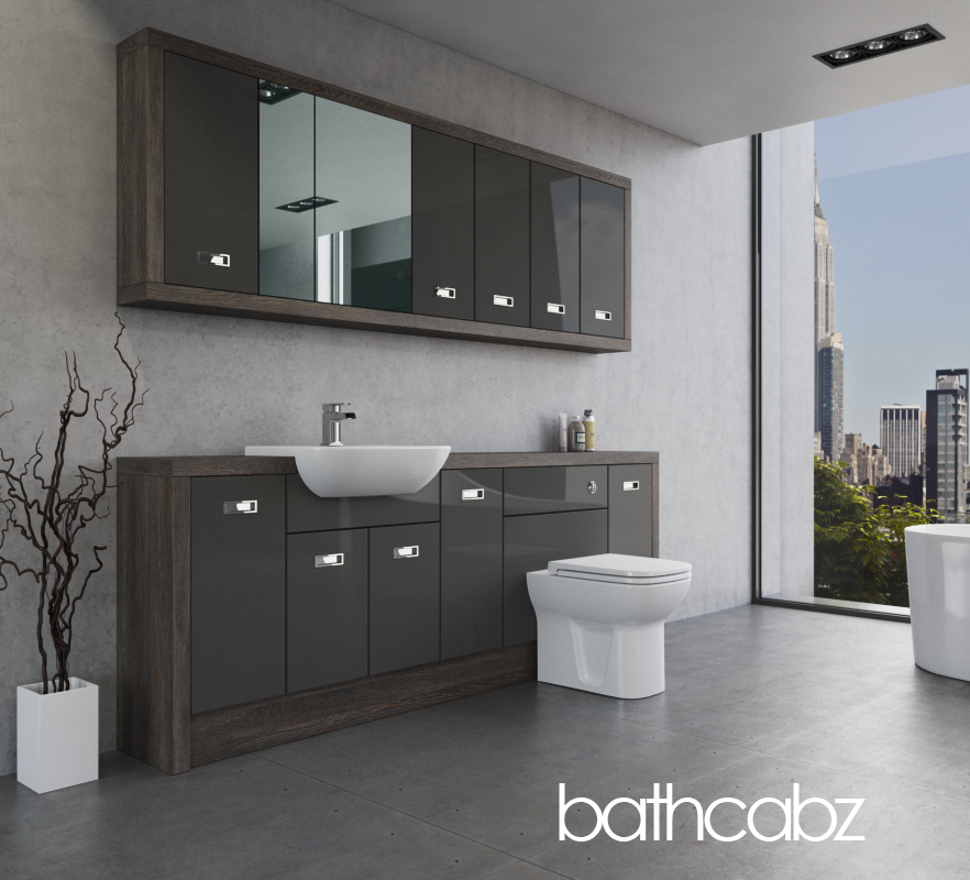 ATHENA NORWICH OAK BASE & WALL UNITS BATHROOM FITTED FURNITURE