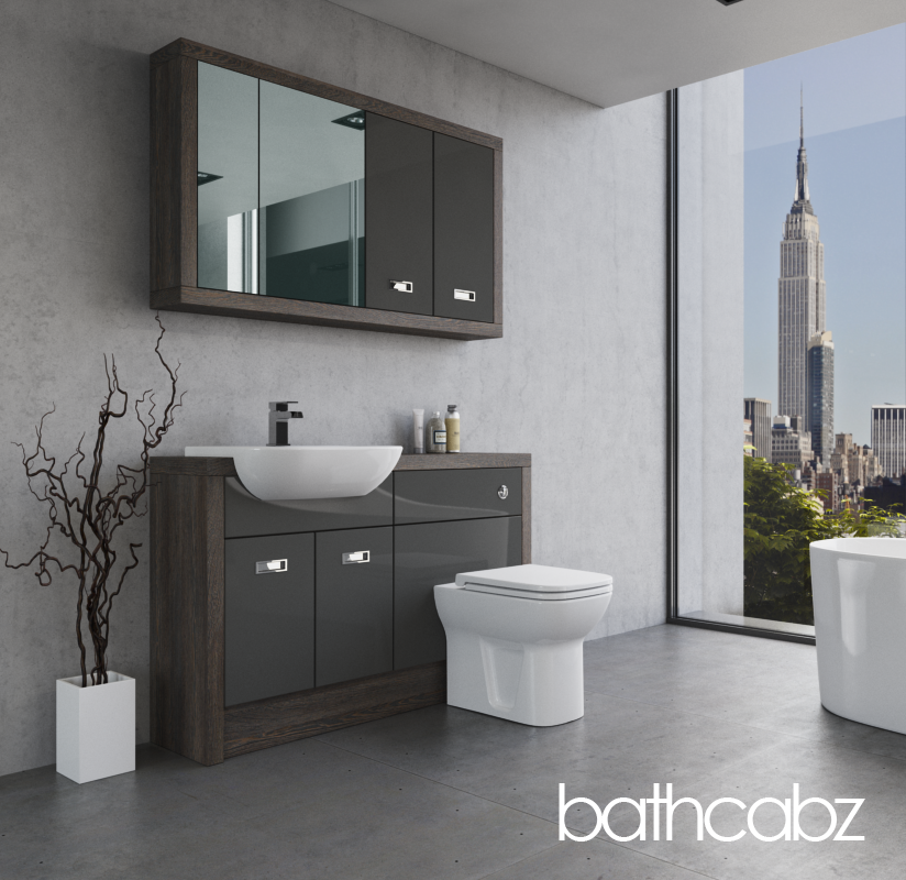 ATHENA NORWICH OAK BASE & WALL UNITS BATHROOM FITTED FURNITURE