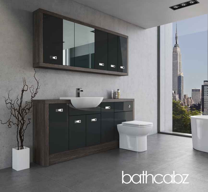 ATHENA NORWICH OAK BASE & WALL UNITS BATHROOM FITTED FURNITURE