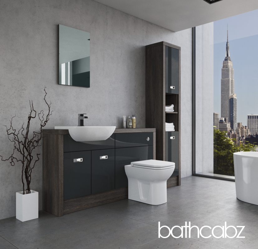 ATHENA NORWICH OAK BASE & TALL UNIT BATHROOM FITTED FURNITURE