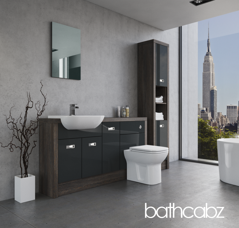 ATHENA NORWICH OAK BASE & TALL UNIT BATHROOM FITTED FURNITURE