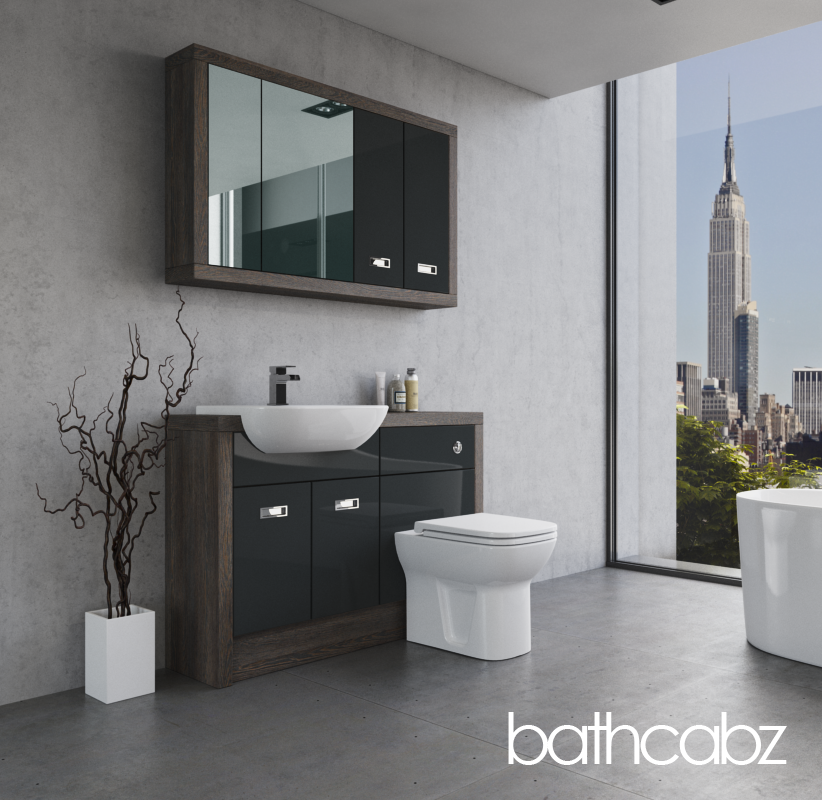 ATHENA NORWICH OAK BASE & WALL UNITS BATHROOM FITTED FURNITURE