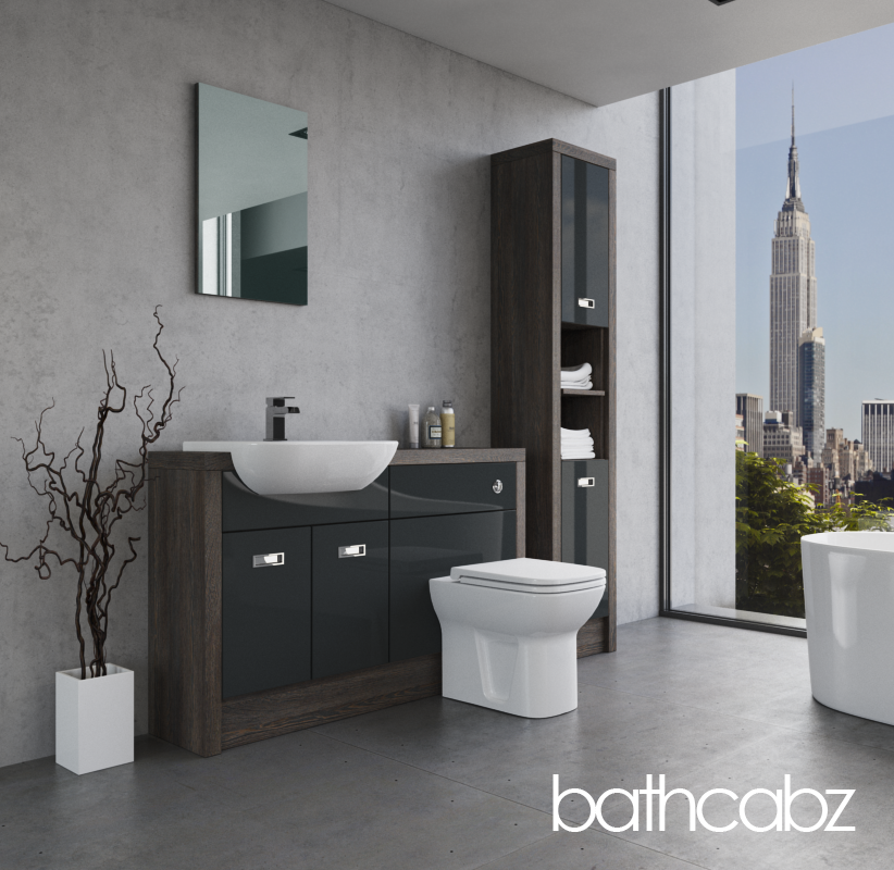 ATHENA NORWICH OAK BASE & TALL UNIT BATHROOM FITTED FURNITURE