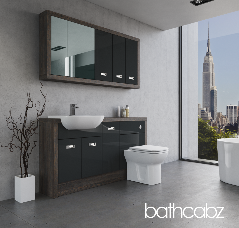 ATHENA NORWICH OAK BASE & WALL UNITS BATHROOM FITTED FURNITURE