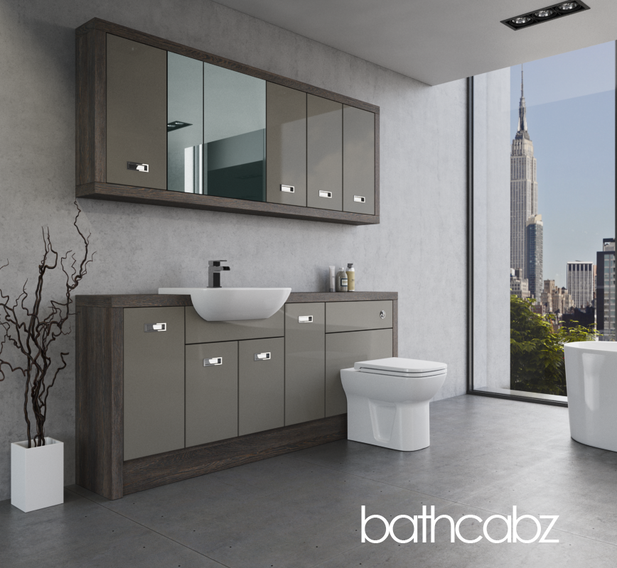 ATHENA NORWICH OAK BASE & WALL UNITS BATHROOM FITTED FURNITURE