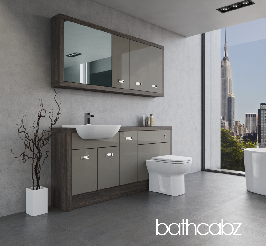 ATHENA NORWICH OAK BASE & WALL UNITS BATHROOM FITTED FURNITURE