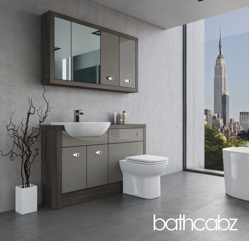 ATHENA NORWICH OAK BASE & WALL UNITS BATHROOM FITTED FURNITURE