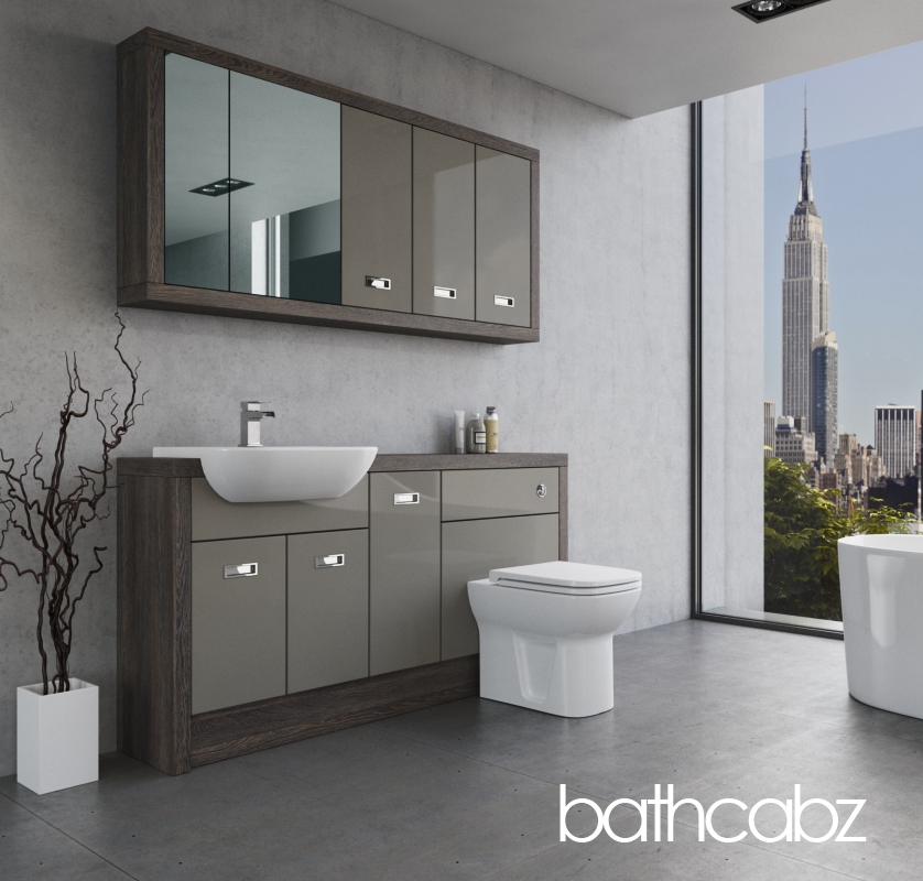 ATHENA NORWICH OAK BASE & WALL UNITS BATHROOM FITTED FURNITURE