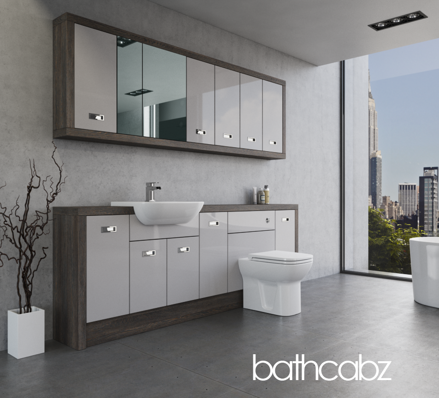 ATHENA NORWICH OAK BASE & WALL UNITS BATHROOM FITTED FURNITURE