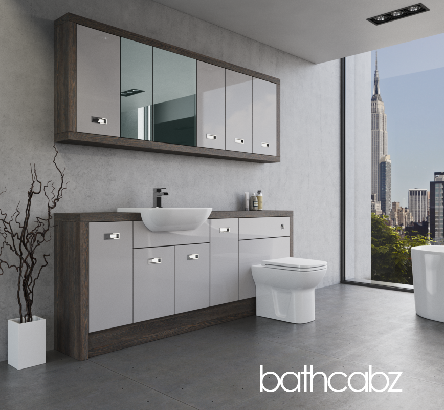 ATHENA NORWICH OAK BASE & WALL UNITS BATHROOM FITTED FURNITURE