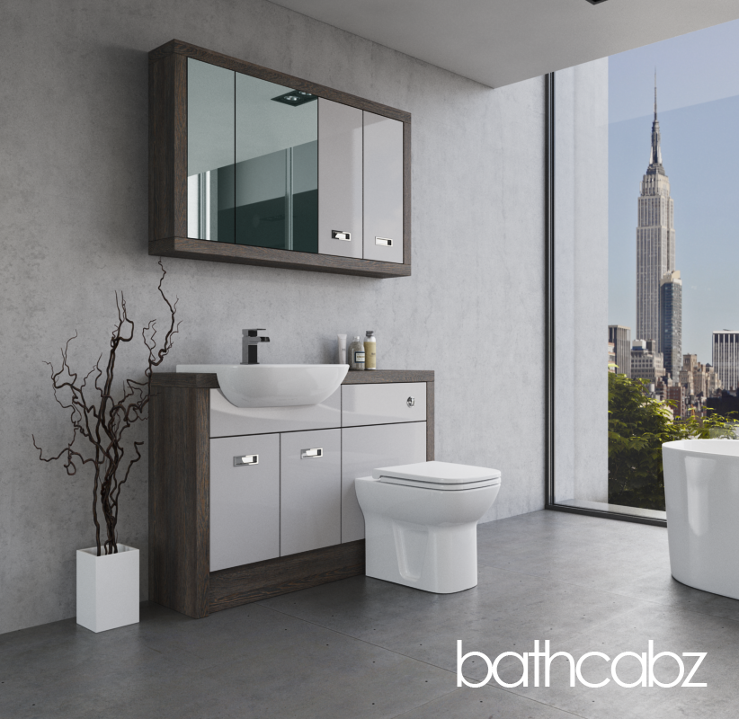 ATHENA NORWICH OAK BASE & WALL UNITS BATHROOM FITTED FURNITURE