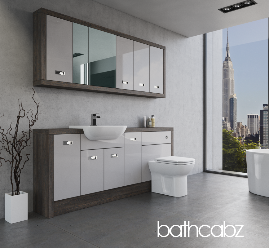 ATHENA NORWICH OAK BASE & WALL UNITS BATHROOM FITTED FURNITURE