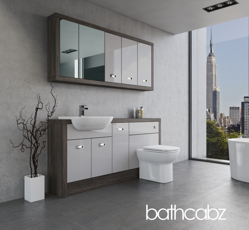 ATHENA NORWICH OAK BASE & WALL UNITS BATHROOM FITTED FURNITURE