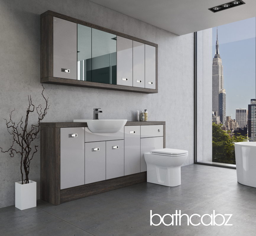 ATHENA NORWICH OAK BASE & WALL UNITS BATHROOM FITTED FURNITURE
