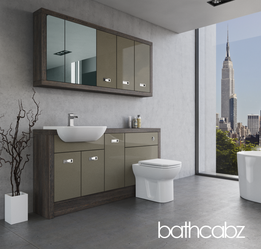 ATHENA NORWICH OAK BASE & WALL UNITS BATHROOM FITTED FURNITURE