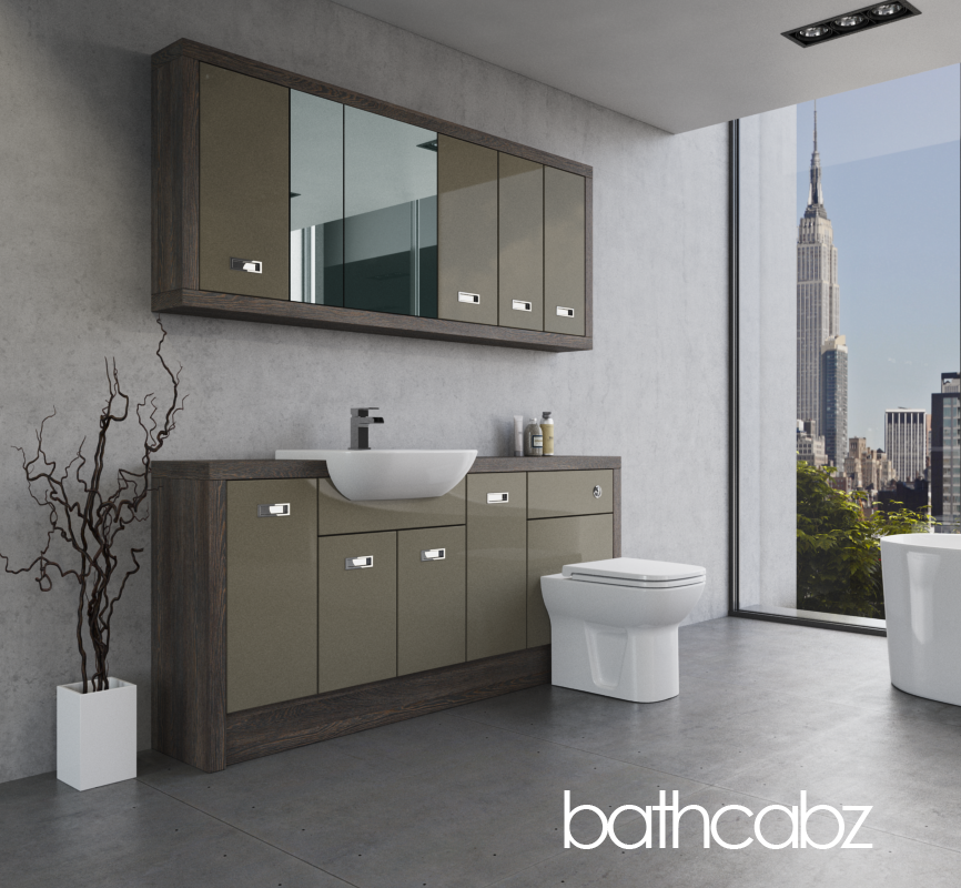 ATHENA NORWICH OAK BASE & WALL UNITS BATHROOM FITTED FURNITURE