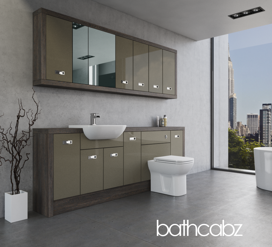 ATHENA NORWICH OAK BASE & WALL UNITS BATHROOM FITTED FURNITURE