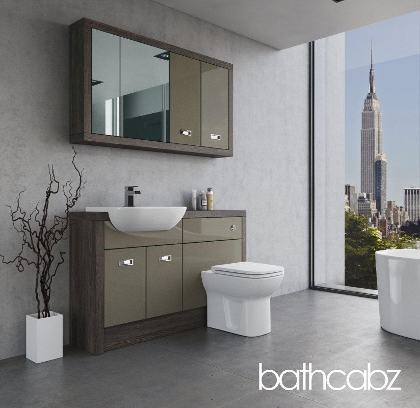 ATHENA NORWICH OAK BASE & WALL UNITS BATHROOM FITTED FURNITURE