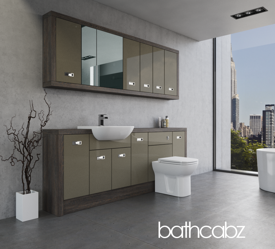 ATHENA NORWICH OAK BASE & WALL UNITS BATHROOM FITTED FURNITURE