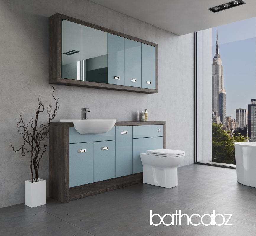 ATHENA NORWICH OAK BASE & WALL UNITS BATHROOM FITTED FURNITURE