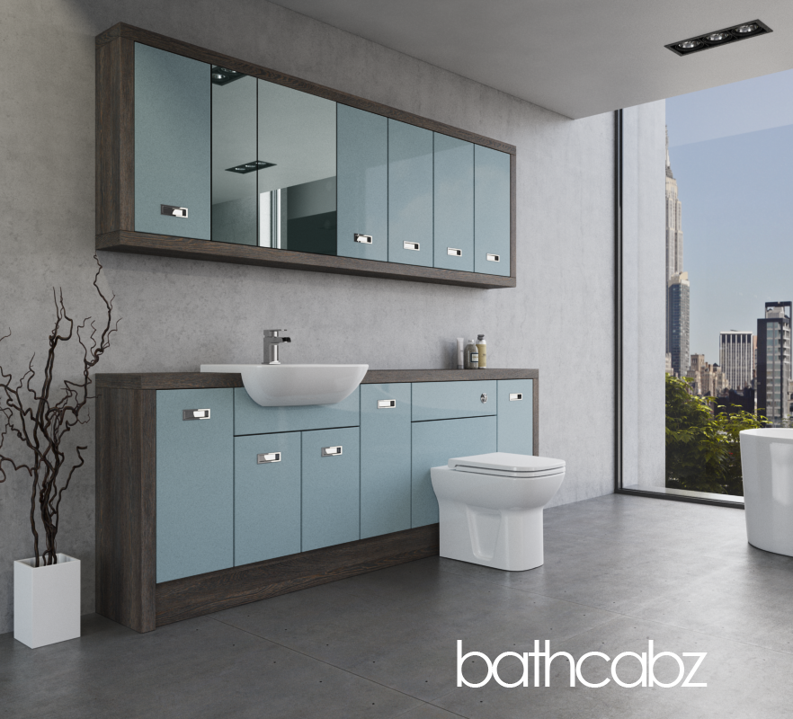 ATHENA NORWICH OAK BASE & WALL UNITS BATHROOM FITTED FURNITURE