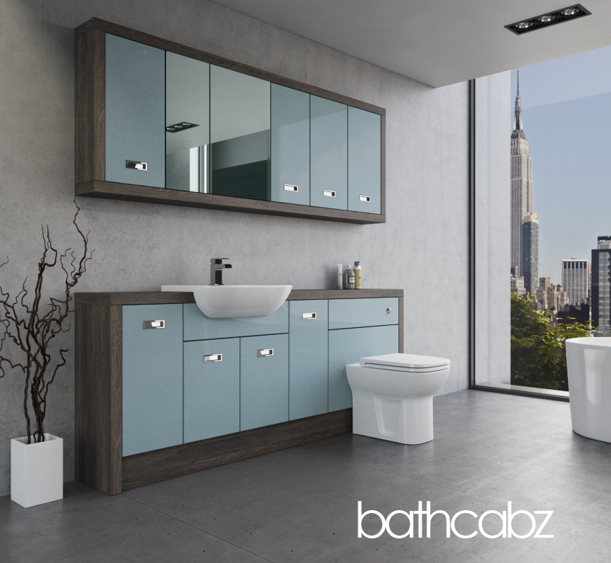 ATHENA NORWICH OAK BASE & WALL UNITS BATHROOM FITTED FURNITURE