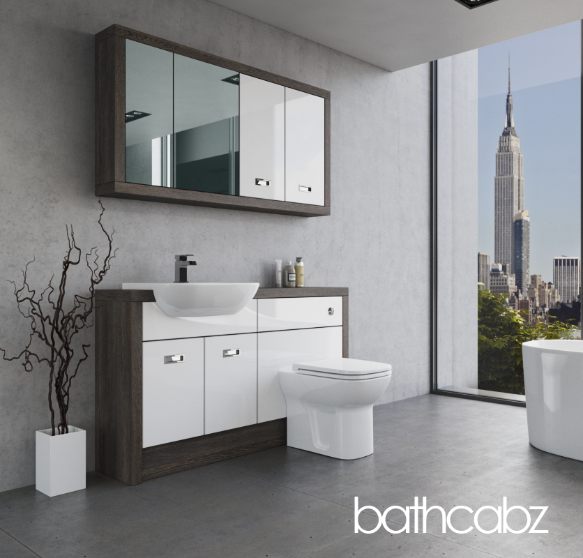 ATHENA NORWICH OAK BASE & WALL UNITS BATHROOM FITTED FURNITURE